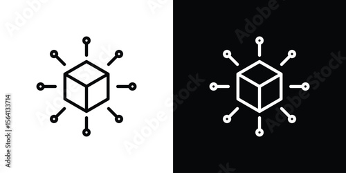 Distribution box icon symbol outline style. Editable icon in EPS10