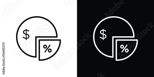 Dividend yield icon symbol outline style. Editable icon in EPS10