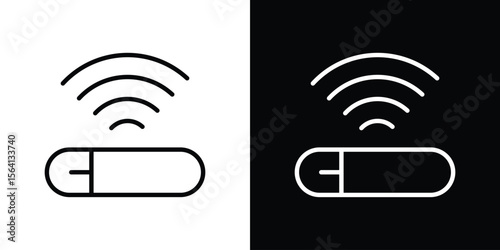 Dog microchip icon symbol outline style. Editable icon in EPS10
