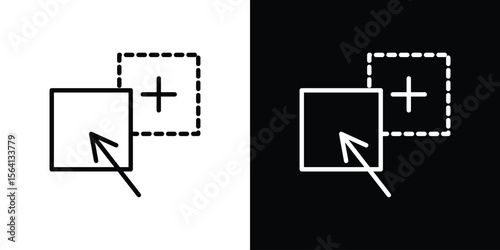 Drag and drop icon symbol outline style. Editable icon in EPS10