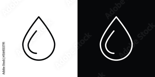 Drop icon symbol outline style. Editable icon in EPS10