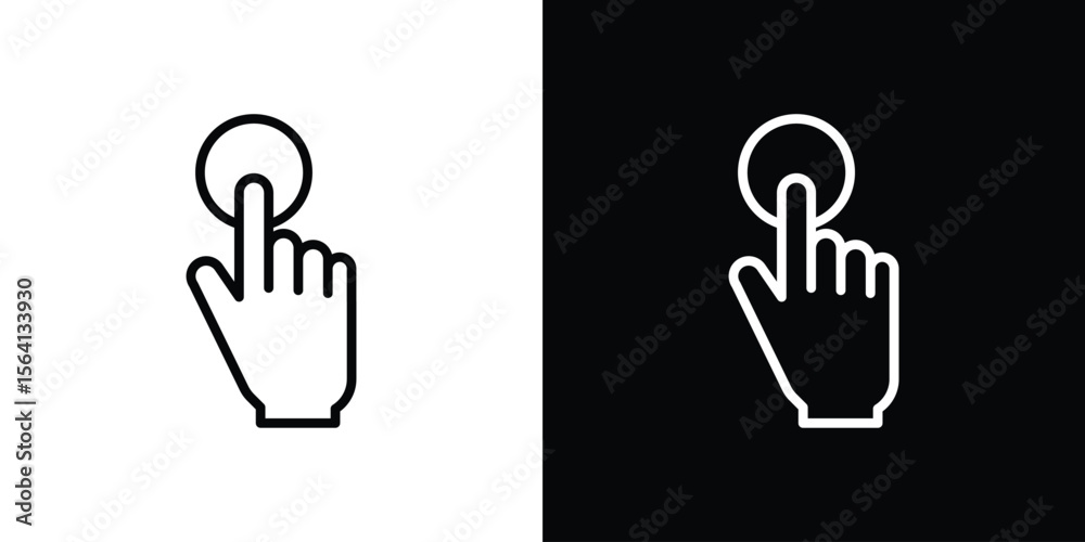 Obraz premium Finger control icon symbol outline style. Editable icon in EPS10