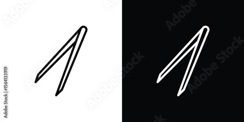 Eyebrow tweezers icon symbol outline style. Editable icon in EPS10
