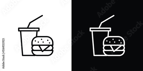 Fast food icon symbol outline style. Editable icon in EPS10