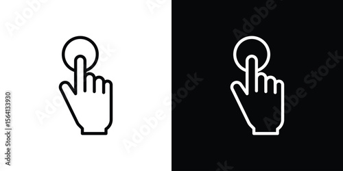 Finger control icon symbol outline style. Editable icon in EPS10