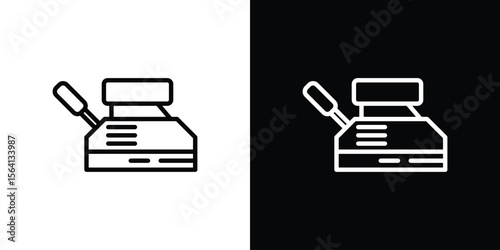 Floor sanding machine icon symbol outline style. Editable icon in EPS10