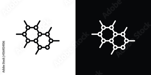 Graphene icon symbol outline style. Editable icon in EPS10