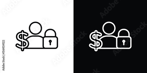 Guarantor icon symbol outline style. Editable icon in EPS10