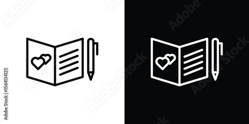 Guests book icon symbol outline style. Editable icon in EPS10