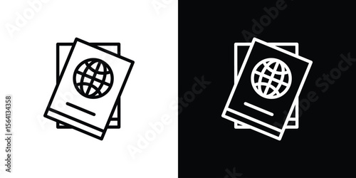 Immigration icon symbol outline style. Editable icon in EPS10