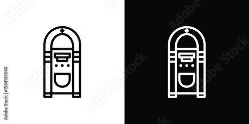 Photos Jukebox icon symbol outline style. Editable icon in EPS10