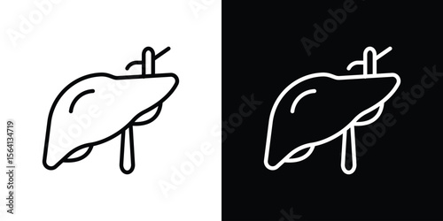 Liver icon symbol outline style. Editable icon in EPS10