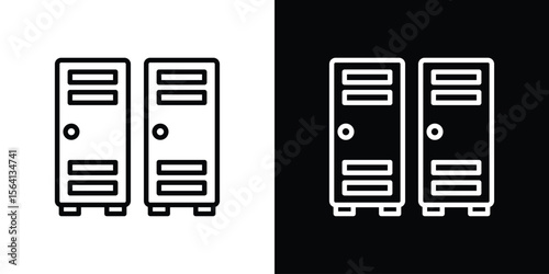 Locker icon symbol outline style. Editable icon in EPS10