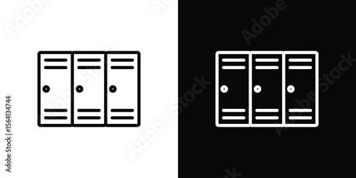 Locker icon symbol outline style. Editable icon in EPS10