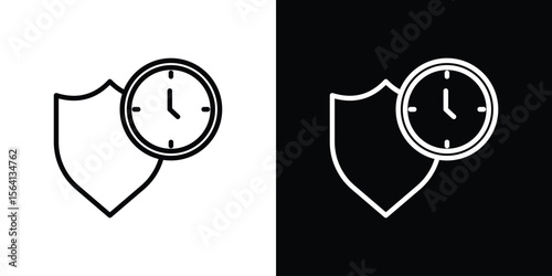Long term icon symbol outline style. Editable icon in EPS10