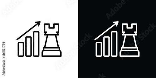 Marketing strategy icon symbol outline style. Editable icon in EPS10