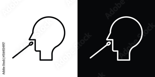 Nasal swab icon symbol outline style. Editable icon in EPS10