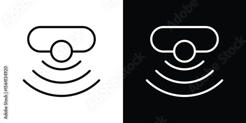 Motion sensor icon symbol outline style. Editable icon in EPS10