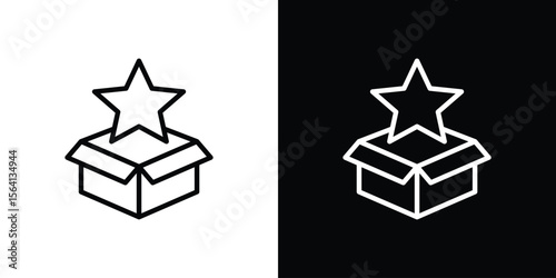New product icon symbol outline style. Editable icon in EPS10