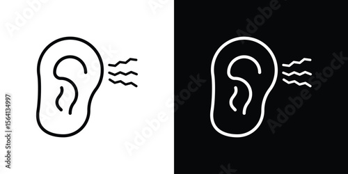 Otitis icon symbol outline style. Editable icon in EPS10
