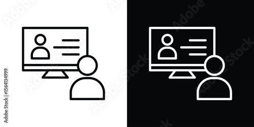 Online course icon symbol outline style. Editable icon in EPS10
