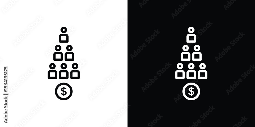 Fototapeta premium Ponzi scheme icon symbol outline style. Editable icon in EPS10