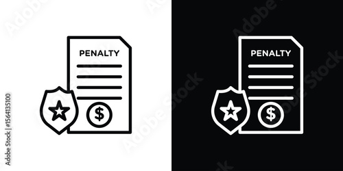 Penalty icon symbol outline style. Editable icon in EPS10