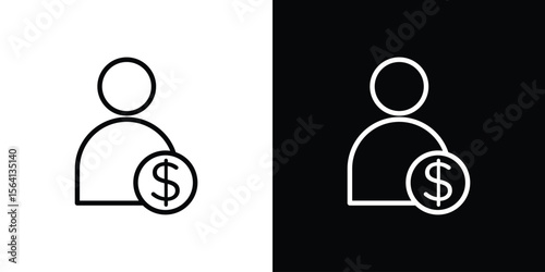 Personal loan icon symbol outline style. Editable icon in EPS10