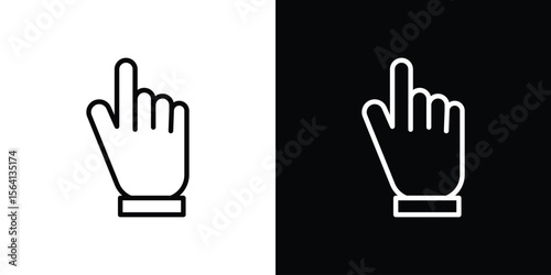 Pointing hand icon symbol outline style. Editable icon in EPS10