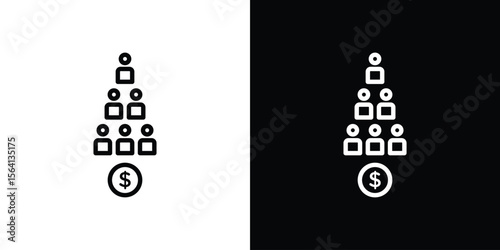 Ponzi scheme icon symbol outline style. Editable icon in EPS10