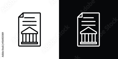 Policy icon symbol outline style. Editable icon in EPS10