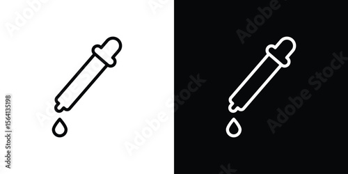 Pipette icon symbol outline style. Editable icon in EPS10
