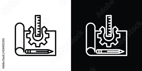 Prototyping icon symbol outline style. Editable icon in EPS10