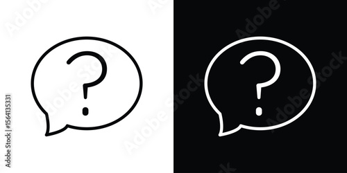 Question icon symbol outline style. Editable icon in EPS10