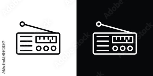 Radio icon symbol outline style. Editable icon in EPS10