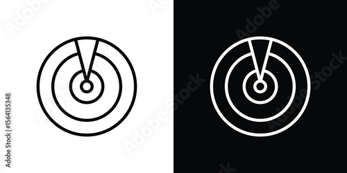 Radar detection icon symbol outline style. Editable icon in EPS10