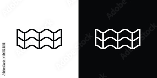 Roof tile icon symbol outline style. Editable icon in EPS10