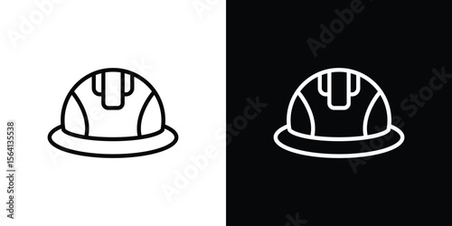 Safety helmet icon symbol outline style. Editable icon in EPS10