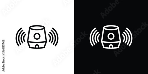 Smart speaker icon symbol outline style. Editable icon in EPS10
