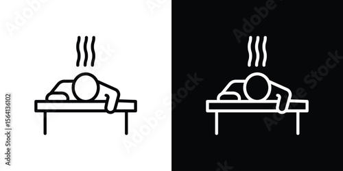 Tired person icon symbol outline style. Editable icon in EPS10