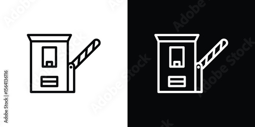 Toll road icon symbol outline style. Editable icon in EPS10