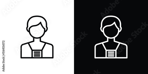 Tourist Guide icon symbol outline style. Editable icon in EPS10