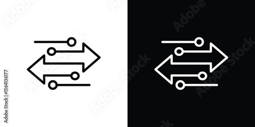 Transfer icon symbol outline style. Editable icon in EPS10