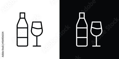 Vodka icon symbol outline style. Editable icon in EPS10