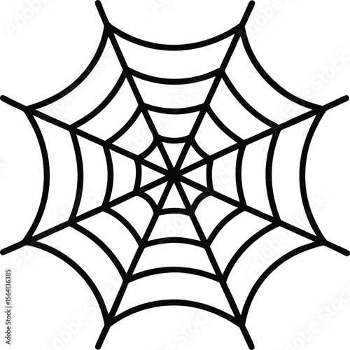 spider web icon line art vector illustration on transparent background	
