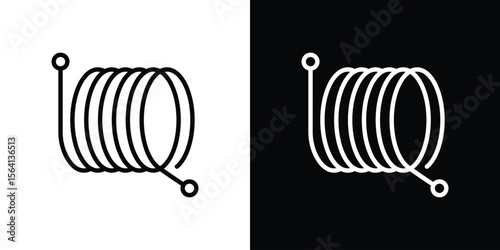 Wire coil icon symbol outline style. Editable icon in EPS10
