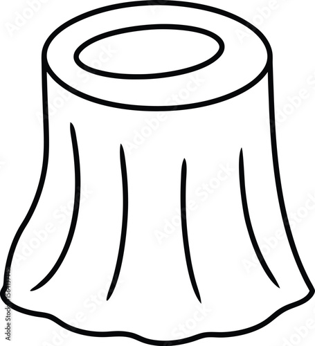 tree stump icon line art vector illustration on transparent background	
