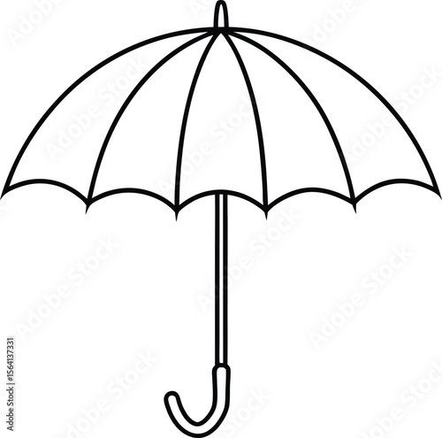 umbrella icon line art vector illustration on transparent background	
