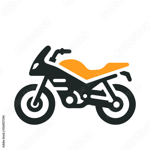 Motorbike vector illustration, motorcycle on white background