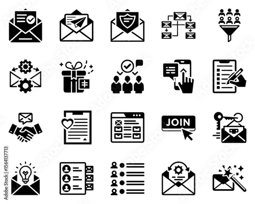 Communication element icons for email marketing campaigns